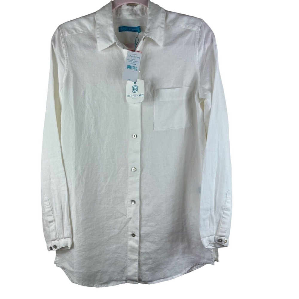 Tori Richard Honolulu White Linen‎ Shirt